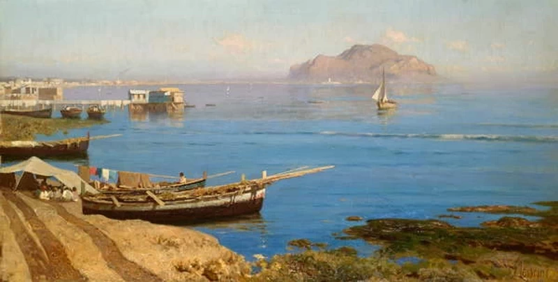 Marina con barca e pescatori 1